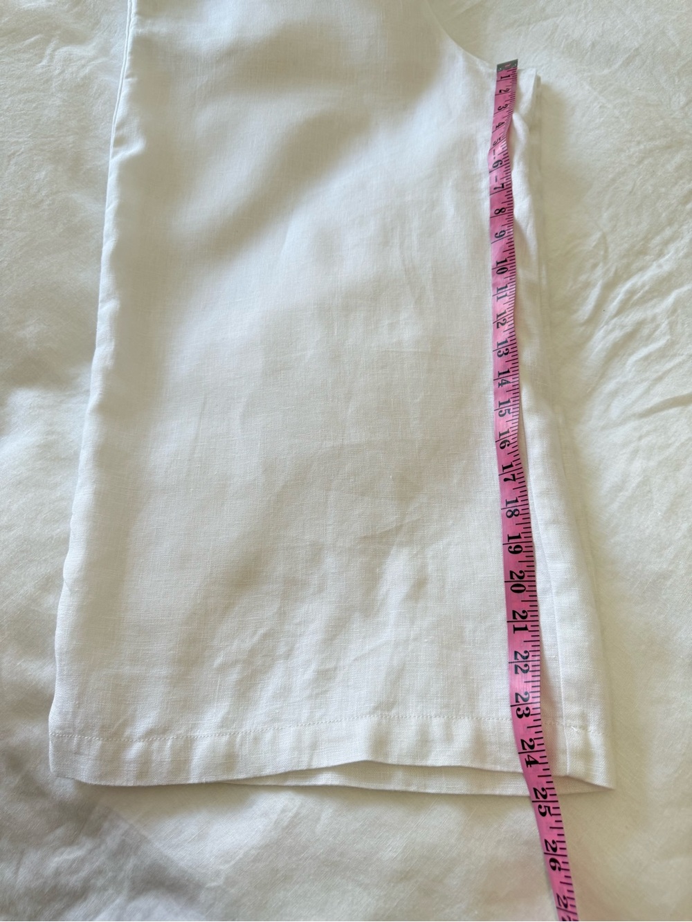 Garnet Hill | Women’s Large | White 100% Linen Wide Leg Pants Lagenlook Relaxed - Picture 8 of 9